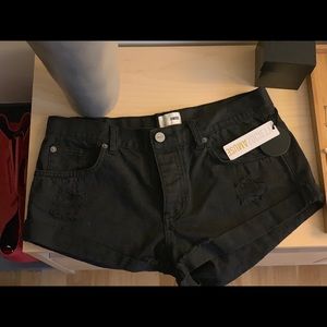 Amuse Society Black Demin Shorts